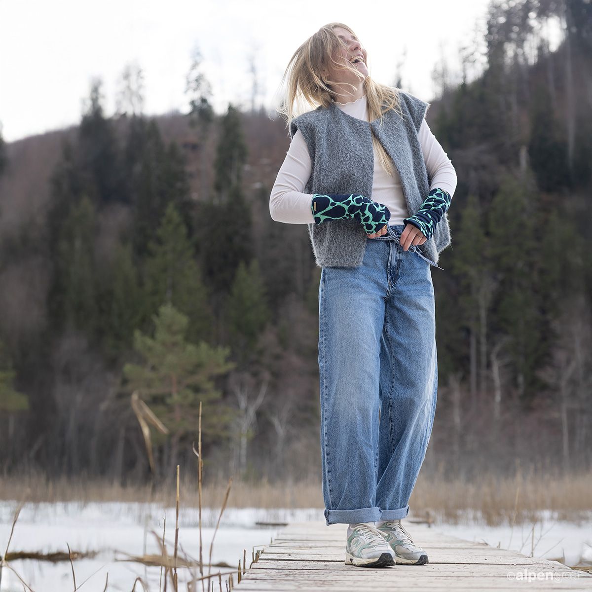 Samt Pulswärmer Outfit Beispiel
